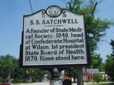 A founder of State Medical Society, 1849, head of Confederate Hospital at Wilson, 1st president State Board of Health, 1879. Home stood here.Plaque via North Carolina Highway Historical Marker...