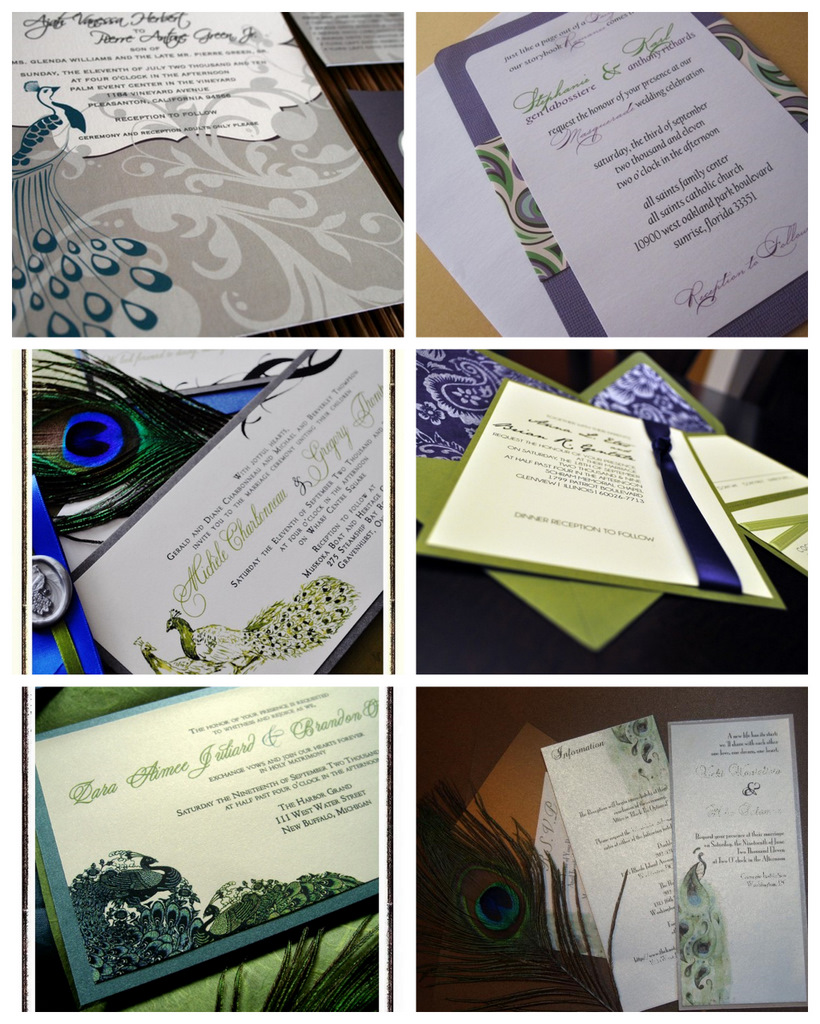 Middle: Peacock Invitations