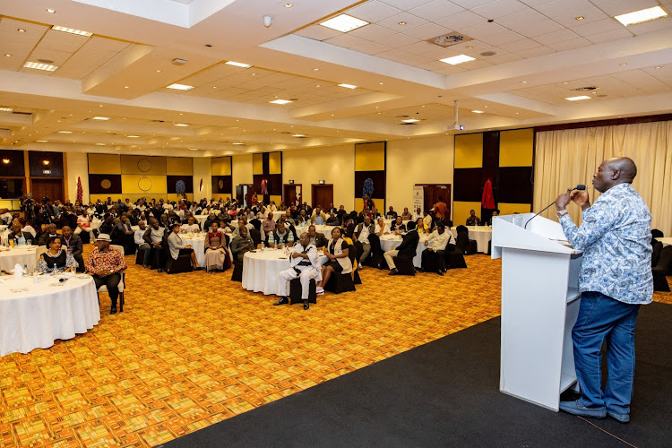 Deputy President Rigathi Gachagua speaking to Kenyans Diaspora in Kigali, Rwanda on April 6, 2024