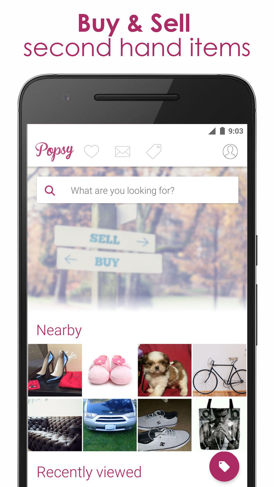 Android application Popsy - Buy &amp; Sell Used Stuff screenshort