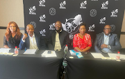 The National Professional Boxing Promoters' Association executive at a press conference in Johannesburg on Thursday.  From left are Jani Hubler, Lebo Mahoko, Ayanda Matiti, Zandile Malinga and Kaya Majeke. 