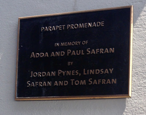 PARAPET PROMENADE IN MEMORY OF ADDA AND PAUL SAFRAN BY JORDAN PYNES, LINDSAY SAFRAN AND TOM SAFRAN