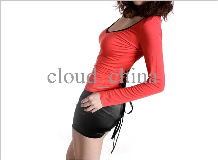 Women V-neck Lace-up Backless Clubwear T-shirt Tops Tee | eBay