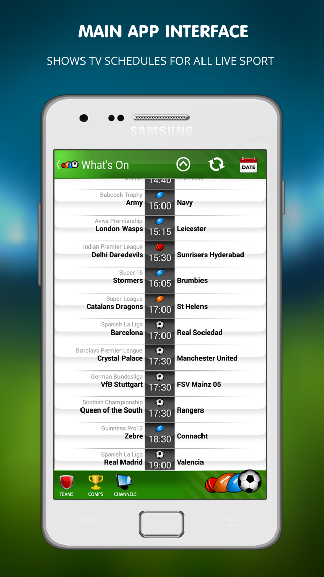 Android application Live Football on TV screenshort