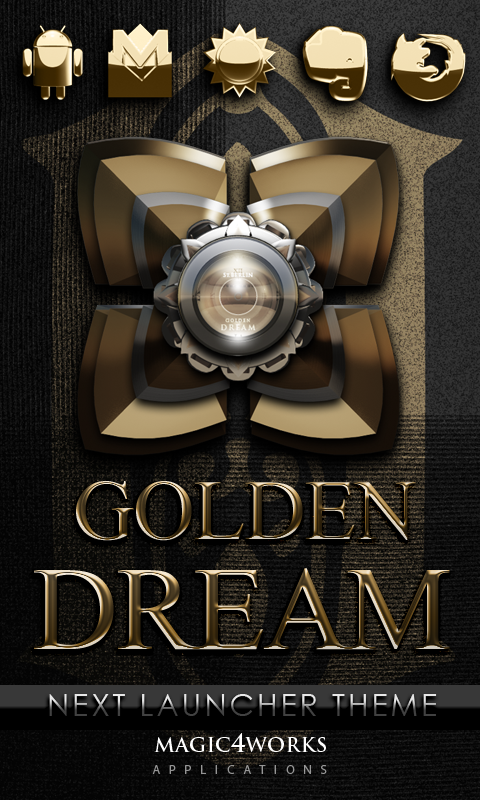 Android application Gold Dream Next Launcher theme screenshort