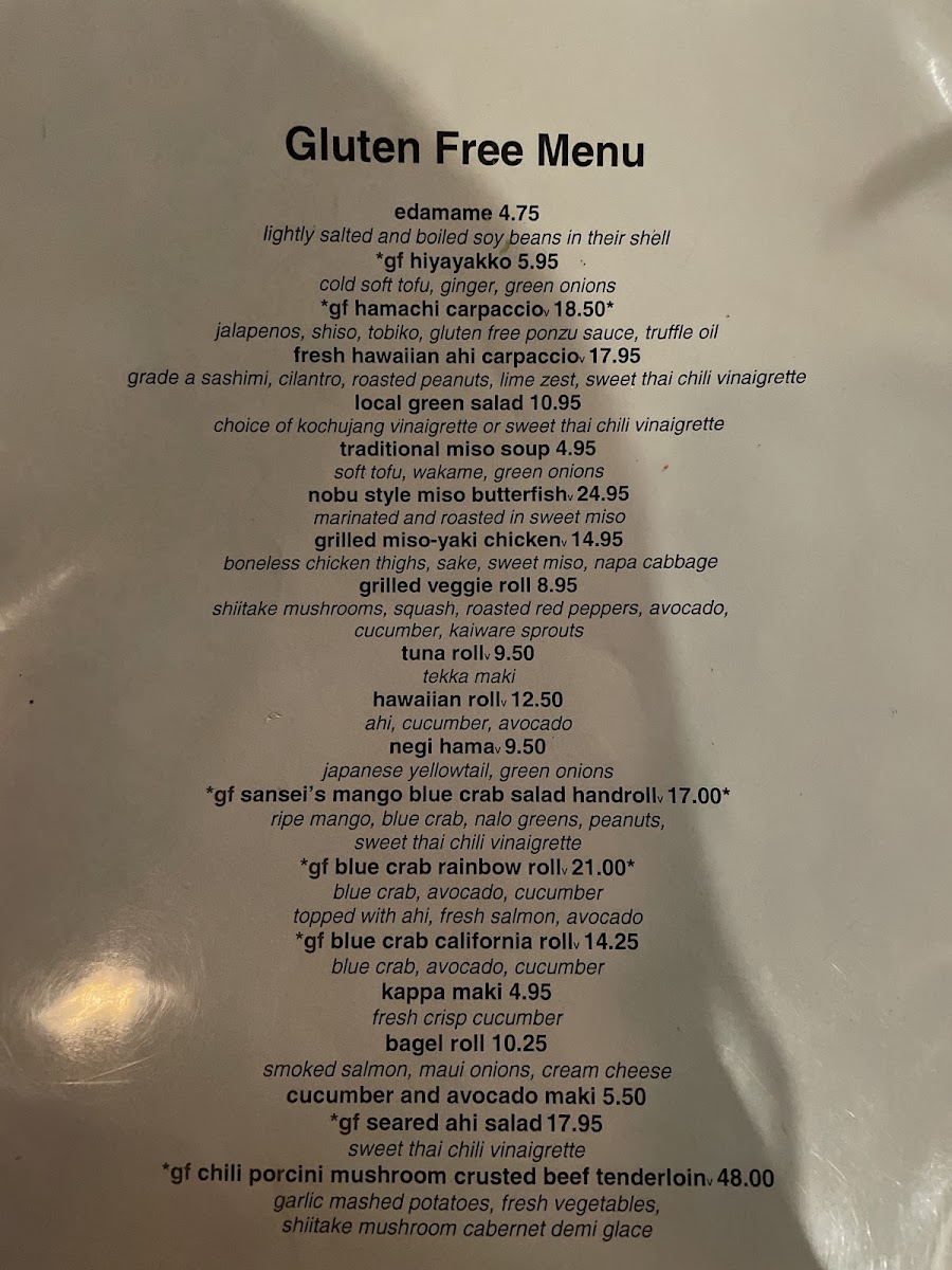 GF menu as of 12/29/22