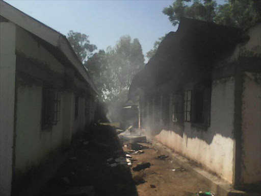 A partially destroyed dorm at Barkowino Secondary School in Misovi location, Siaya county /LAMECK BARAZA