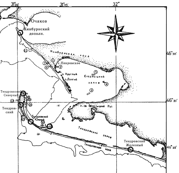 Ягорлыцкий залив. Карта