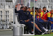 Cape Town City FC head coach Benni McCarthy reacts alongside his bench during the Absa Premiership match against Lamontville Golden Arrows at Cape Town Stadium, Cape Town on 4 April 2018.