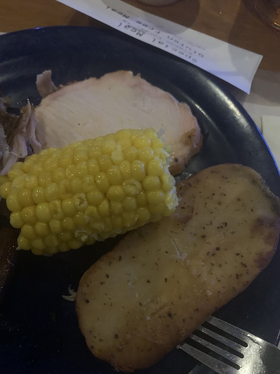 The pork, corn and potato