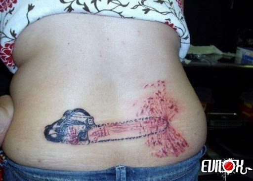 improperly placed tattoo