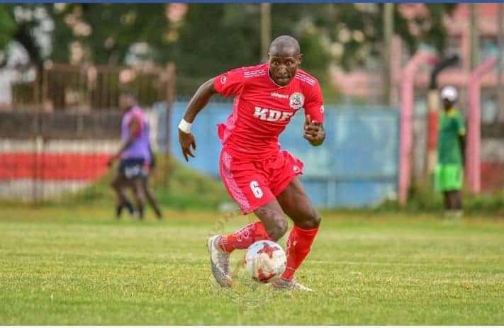 Former Ulinzi Stars striker Clive Otieno in action in a past match