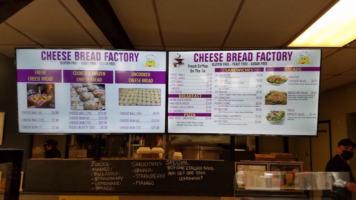 Cheese Bread Factory gluten-free menu