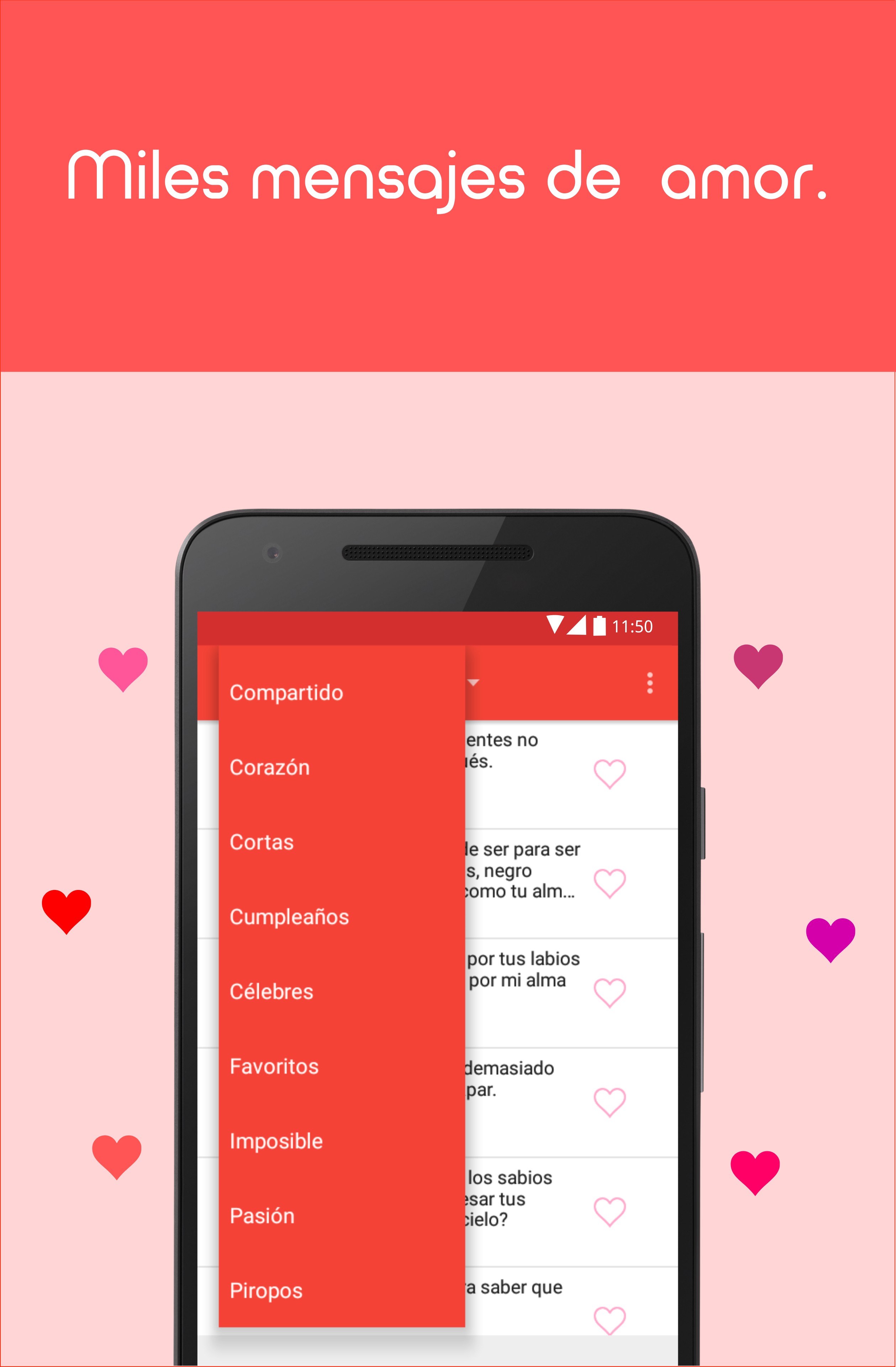 Android application Love messages screenshort