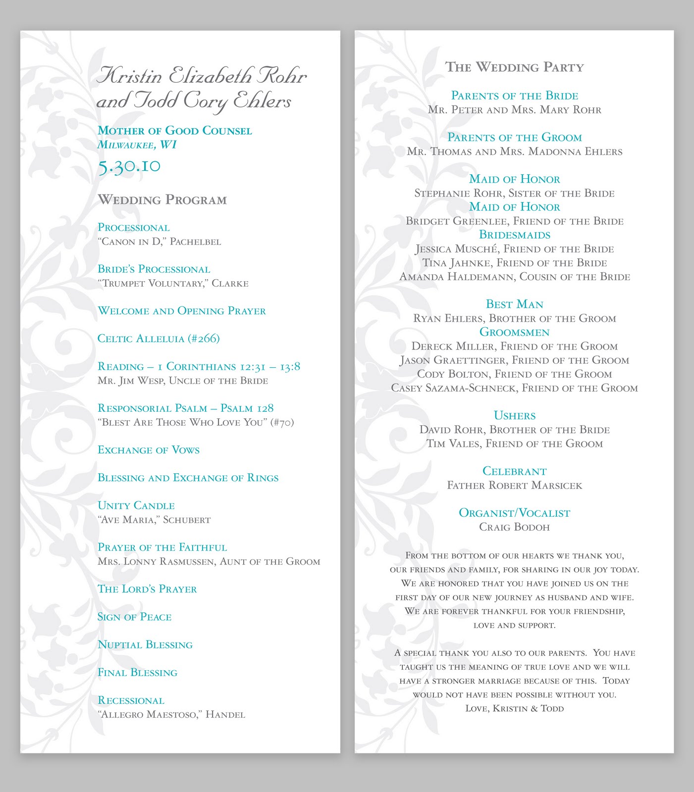 Creative Wedding Program Ideas