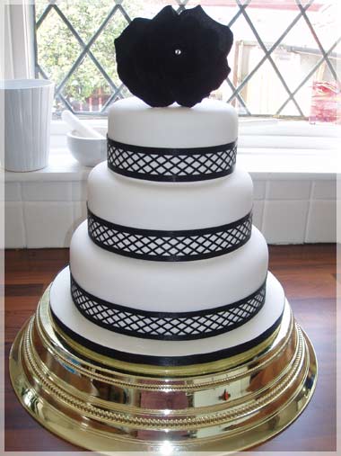 Three tier wedding cake with