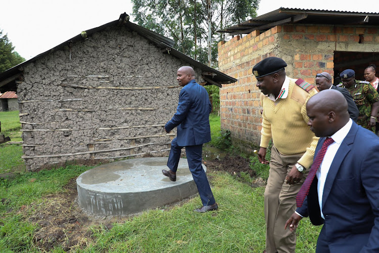 Interior CS Kithure Kindiki visits Kisii Prison to asses progress of the prison relocation process on March 25, 2024.