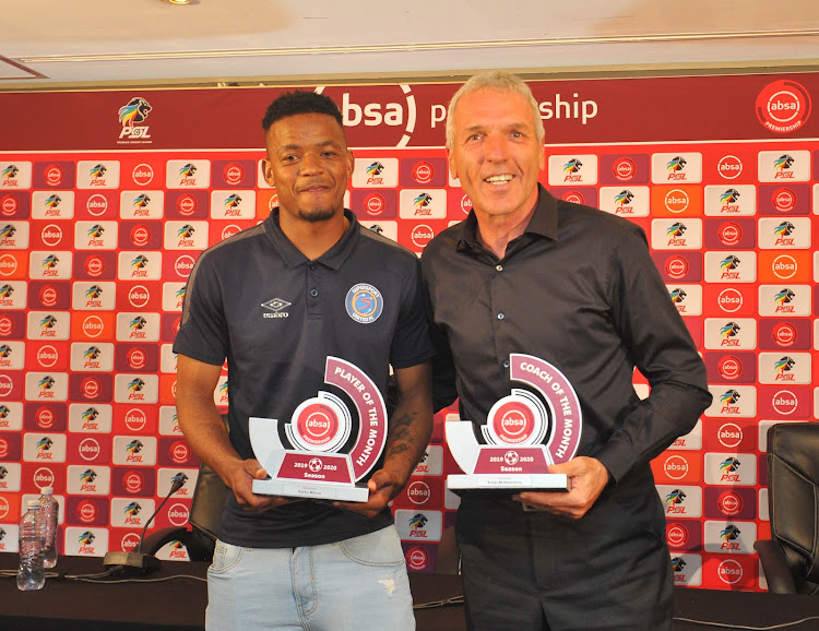 Sipho Mbule of SuperSport United and Kaizer Chiefs coach Ernst Middendorp are the PSL Player and Coach of the month respectively.