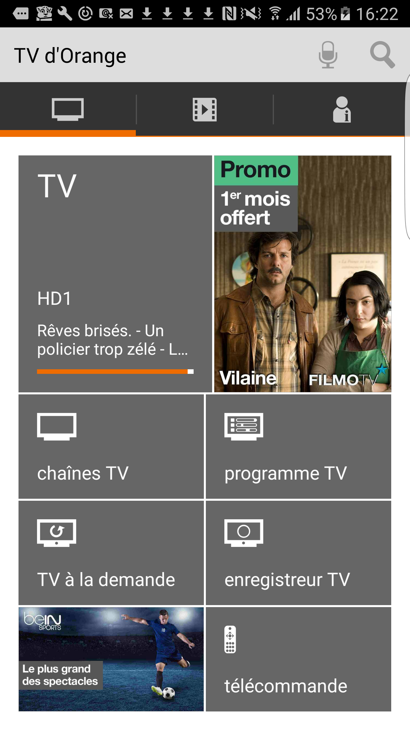 Android application TV d'Orange • film, streaming screenshort