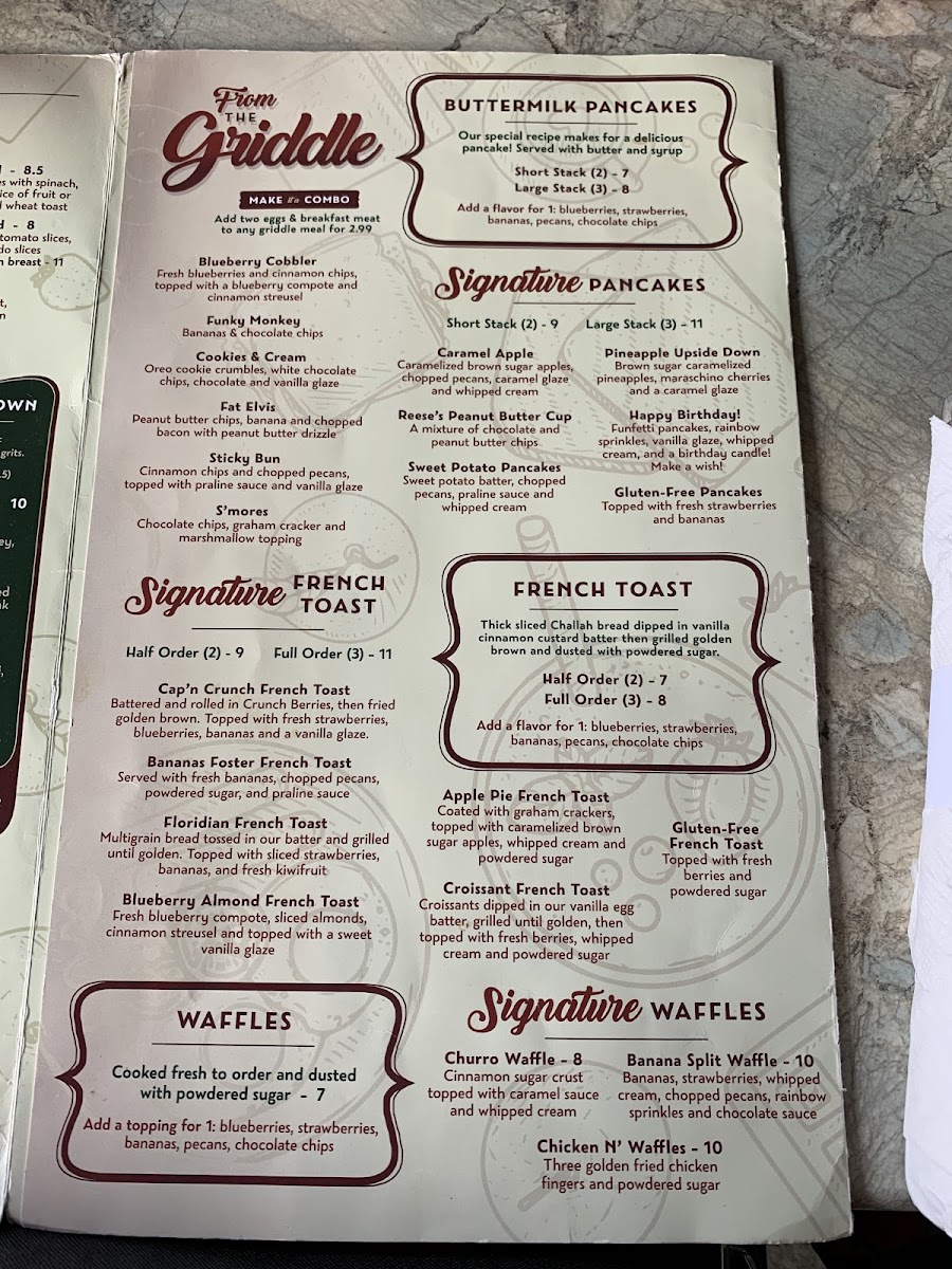 Canopy Road Cafe gluten-free menu