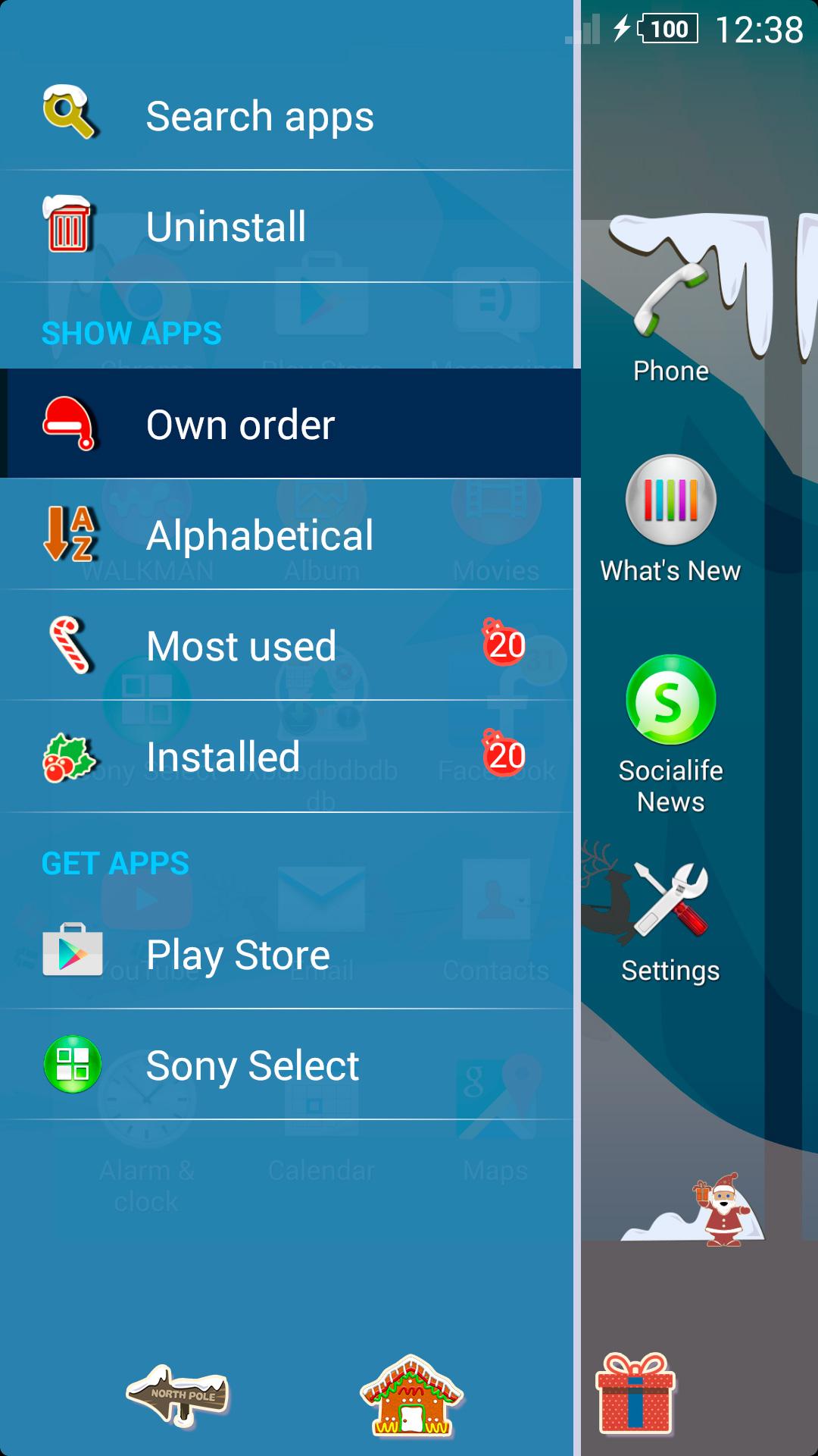Android application XPERIA™ Santa Sleigh Theme screenshort