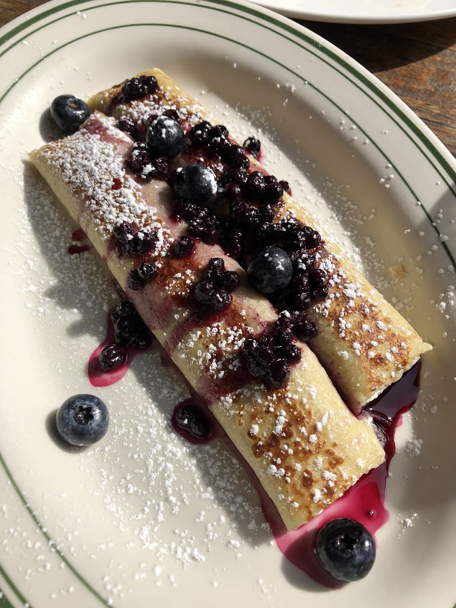 Gf crepes with blueberry compote! Delish