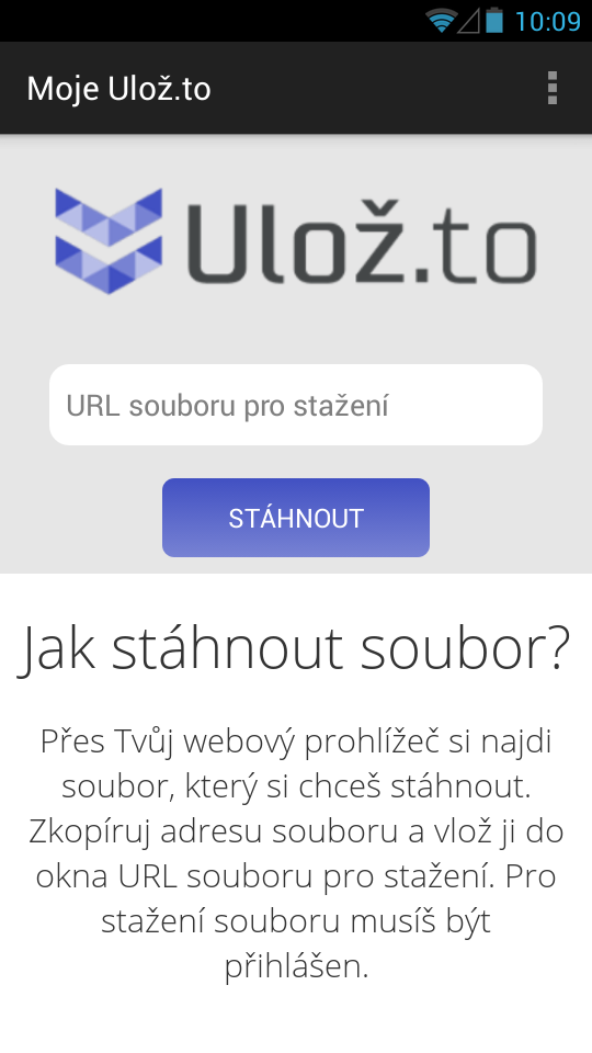 Android application Moje Ulož.to screenshort