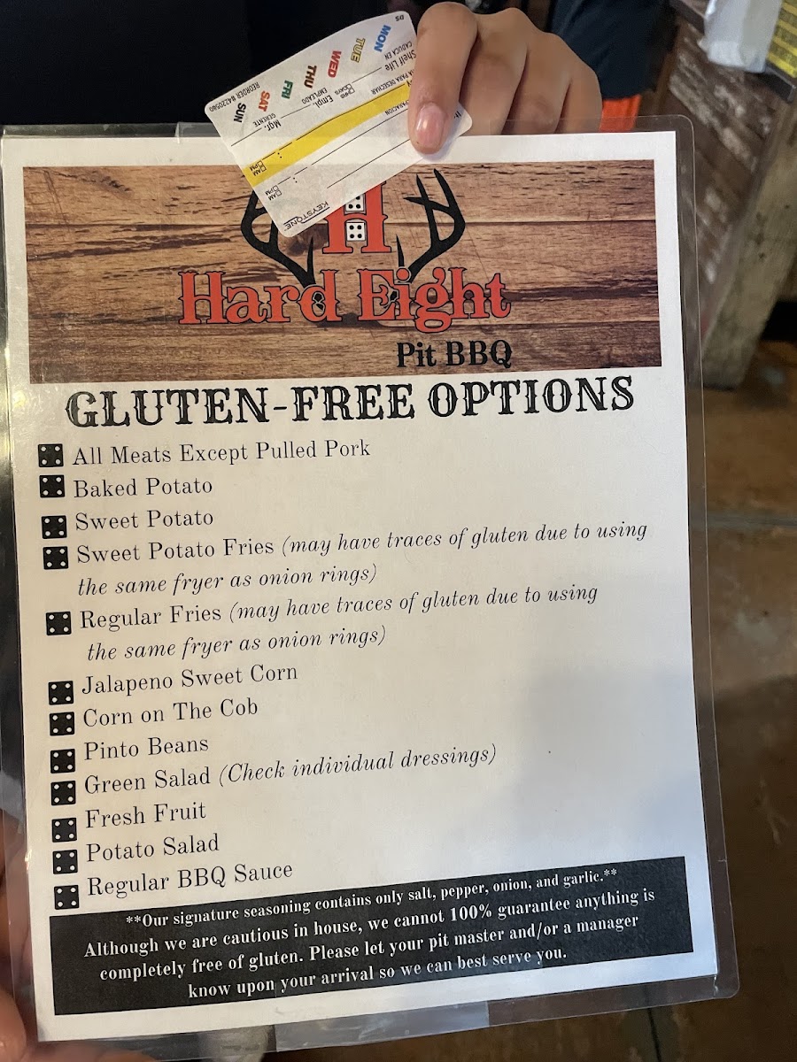 Gluten-Free at Hard Eight BBQ