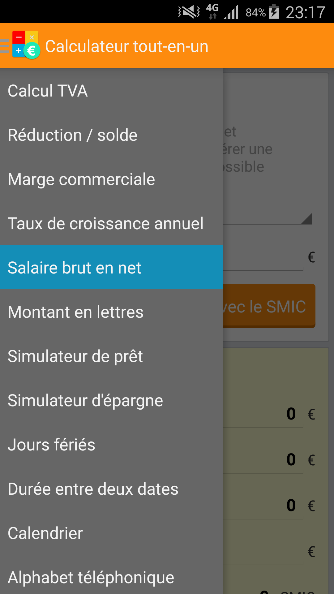 Android application Calculateur tout-en-un screenshort