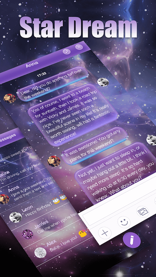 Android application Star Dream Messages Theme screenshort