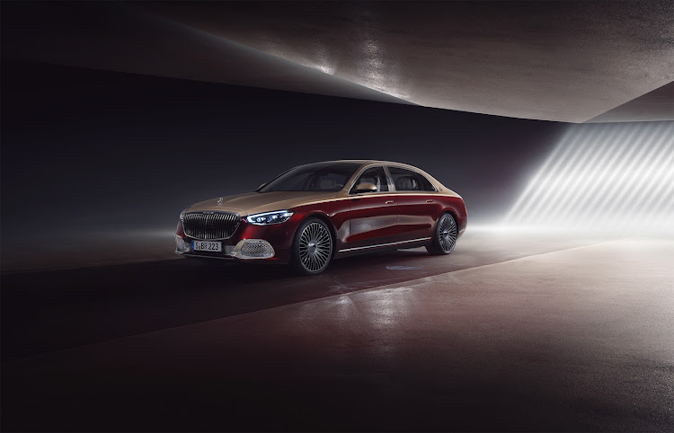 The Mercedes-Maybach S-Class commands attentions with its signature two-tone paintwork and chrome finishes.