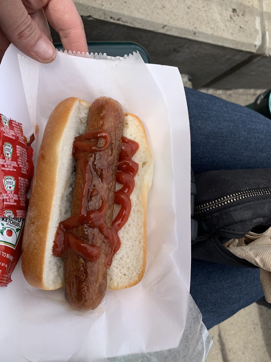 An actual Hot Dog at a baseball game! The American Dream!