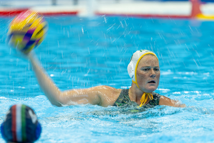 SA women's water polo captain Megan Sileno in action against Italy at the world championships in Fukuoka earlier this week.