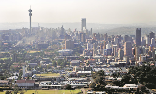 A view of Johannesburg from Sentech’s TV broadcast transmission tower.
