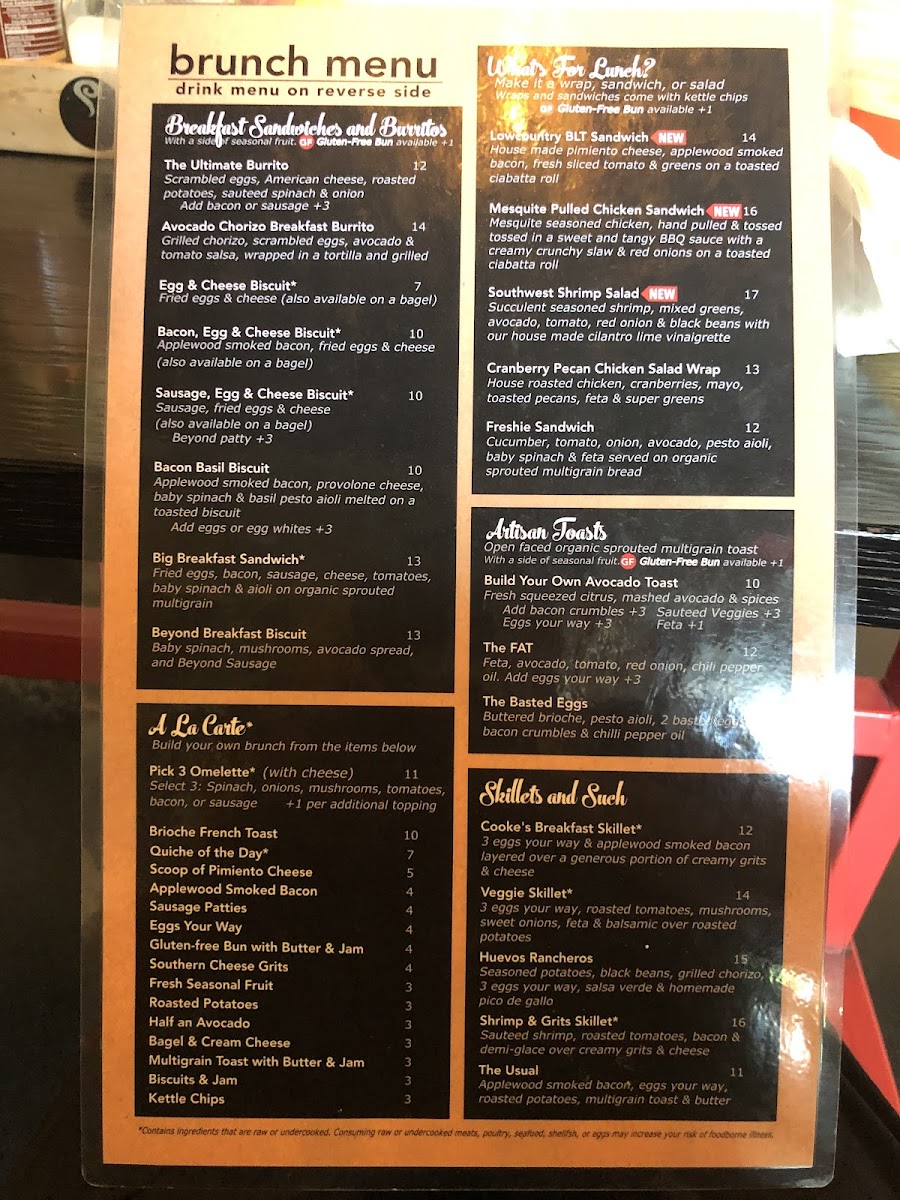Corner Perk Brunch Cafe & Coffee Roasters gluten-free menu