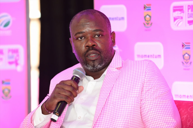 Thabang Moroe (Acting CEO Cricket South Africa) during the Momentum ODI Pink Day Launch at Bidvest Wanderers on January 18, 2018 in Johannesburg, South Africa.