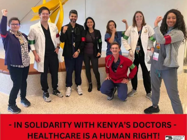 Doctors in the United States came out to protest in solidarity with striking Kenyan doctors on May 6, 2024.