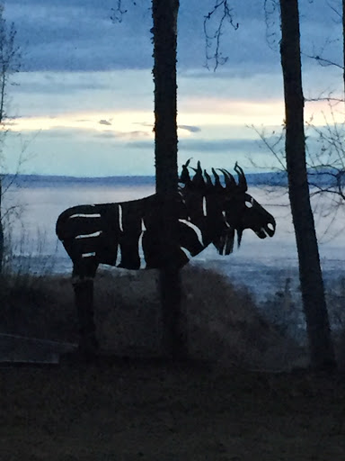 Metallic Moose Sculpture