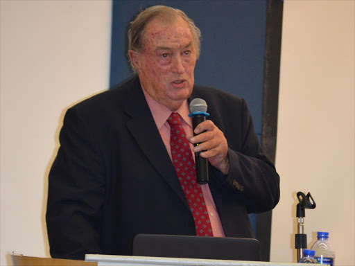 Dr Richard Leakey speaks at a forum in Hong Kong. Photo/COURTESY