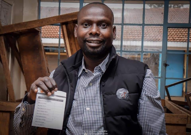 Benard 'Imran' Okoth when he cast his vote on September 7, 2019