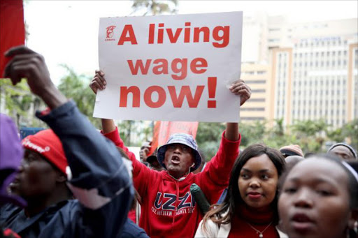 Members of the Communication Workers Union protested over low Post Office salaries in Durban on Tuesday. Protesters have been warned by police to abide by the law as the strike continues across the country. Picture: THULI DLAMINI