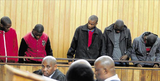 IN THE DOCK: FEBRUARY 16, 2016: The five Efata School for the Blind and Deaf pupils appear in at Mthatha Magistrate Ccourt, yesterday accused of killing the deputy school principal