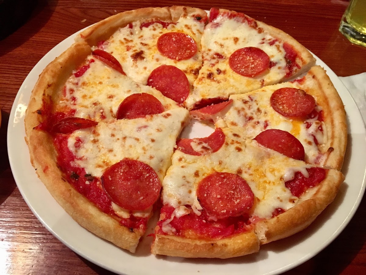 Pepperoni Pizza with a gluten free crust