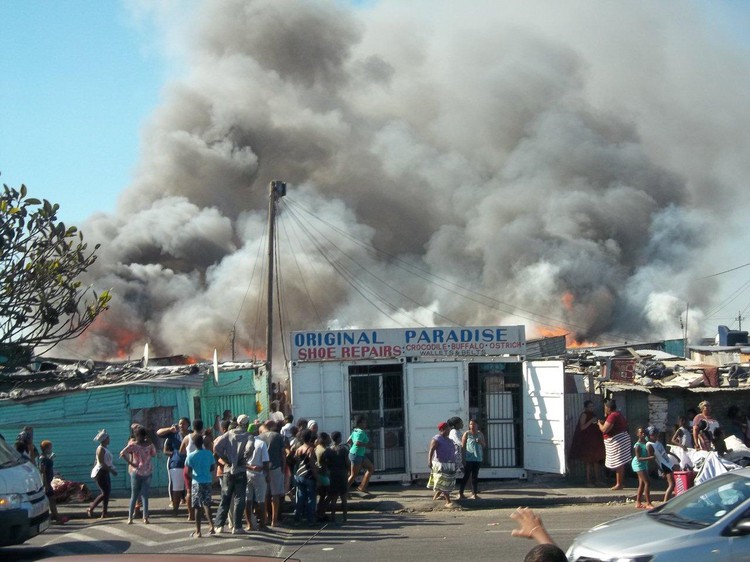 Fire destroyed people’s savings, clothes and furniture in Gadini, Khayelitsha, on Monday.