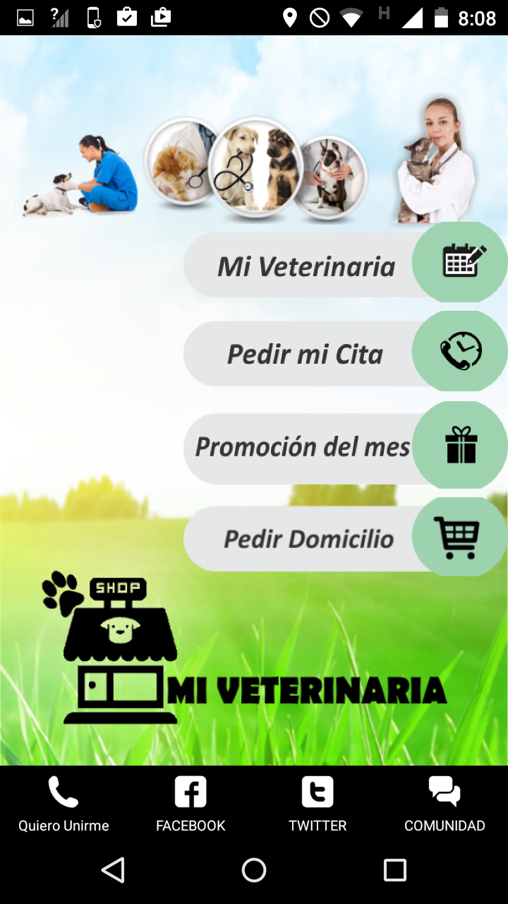 Android application Mi Veterinaria screenshort