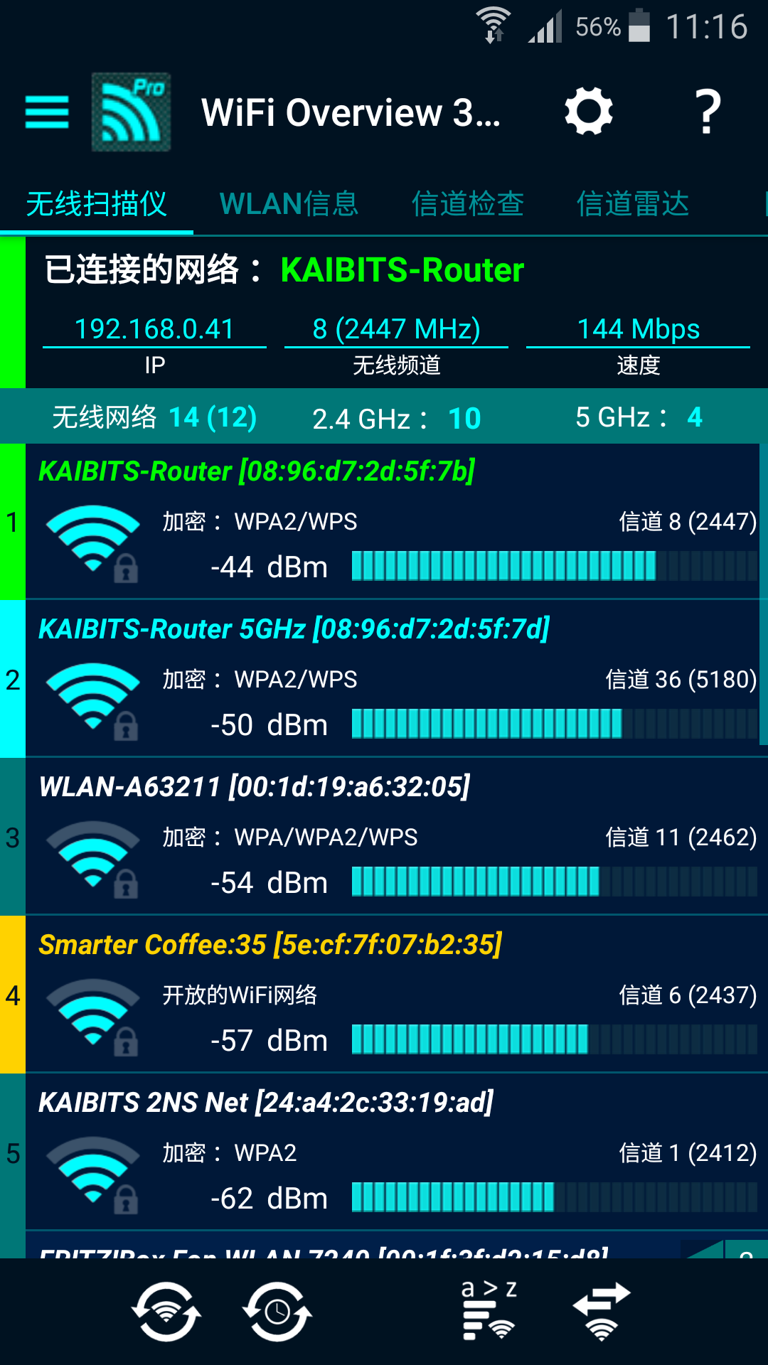 Android application WiFi Overview 360 Pro screenshort