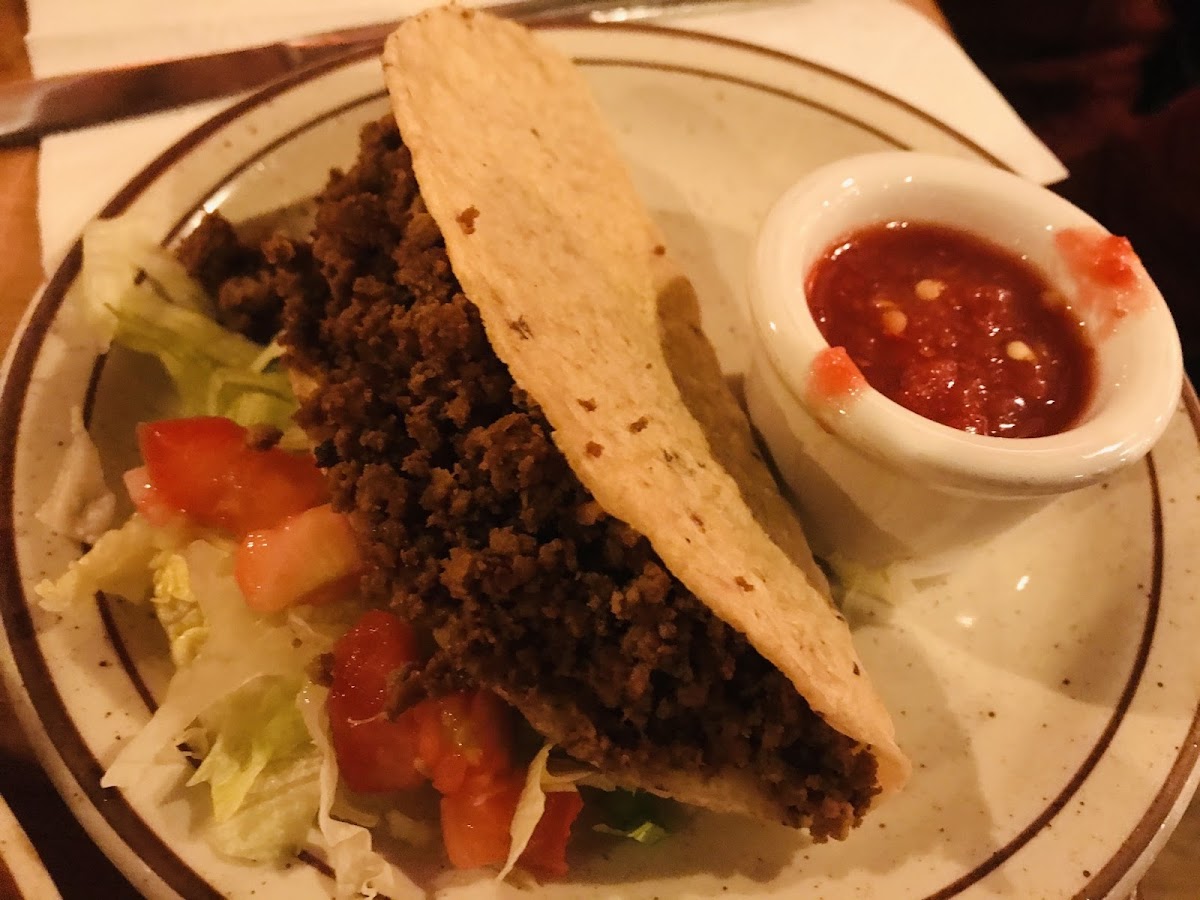 Crunchy beef taco.