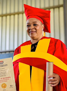 Elizabeth Serunye celebrates receiving an honorary doctorate from Trinity International Bible University at the weekend.
