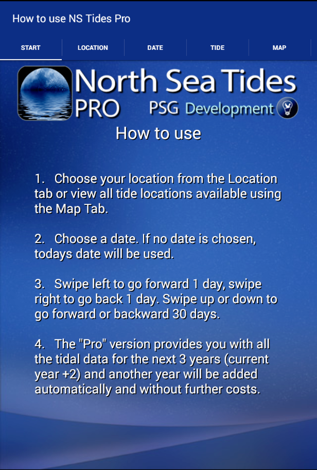 Android application North Sea Tides Pro screenshort