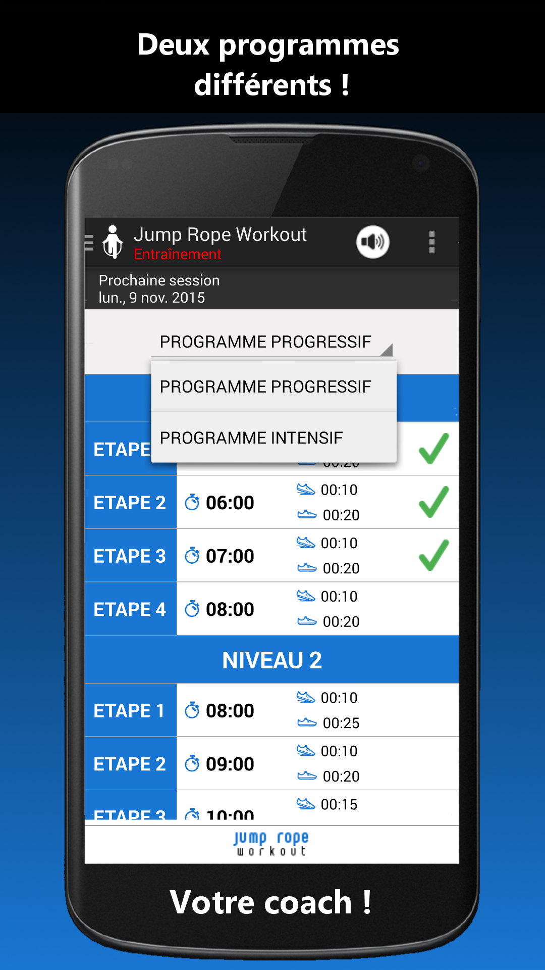 Android application Jump Rope Workout PRO screenshort